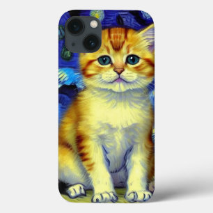Schattigee kitten Sterrennacht Van Gogh Case-Mate iPhone Case