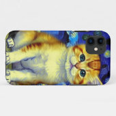 Schattigee kitten Sterrennacht Van Gogh Case-Mate iPhone Case (Achterkant (horizontaal))