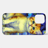 Schattigee kitten Sterrennacht Van Gogh Case-Mate iPhone Case (Achterkant (horizontaal))