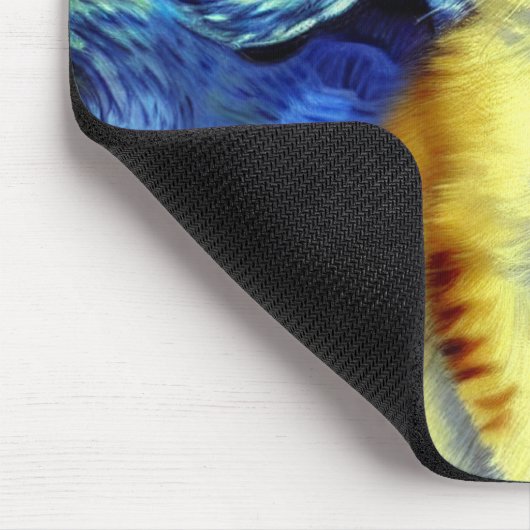 Schattigee kitten Sterrennacht Van Gogh Muismat (Hoek)