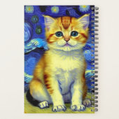 Schattigee kitten Sterrennacht Van Gogh Planner (Achterkant)
