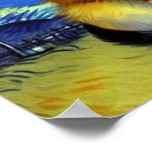 Schattigee kitten Sterrennacht Van Gogh Poster (Hoek)