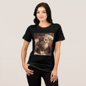 Schattigee kitten stijl Modes Tri-Blend Shirt (Voorkant volledig)