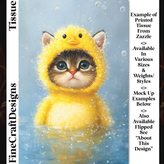 Schattigee kitten verkleed als Yellow Duck DL4R De Tissuepapier