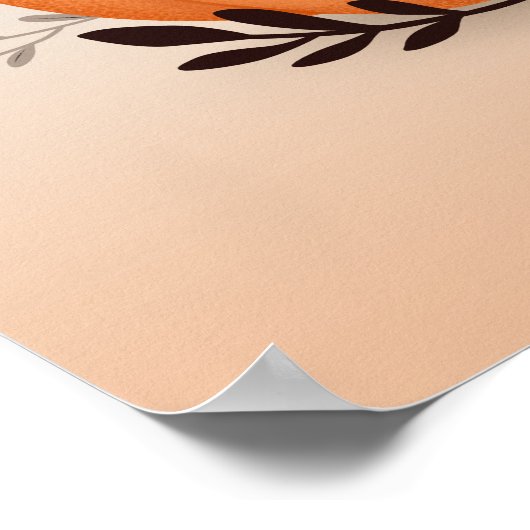 Schattigee kitten zittend op pompoen moderne Hallo Poster (Hoek)