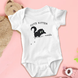 Schattigee kitten zwart kat meisje naam Baby bodys Romper