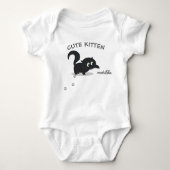 Schattigee kitten zwart kat meisje naam Baby bodys Romper (Voorkant)