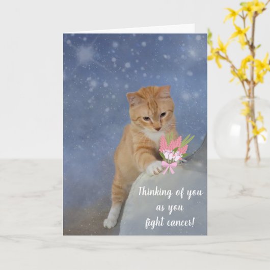 Schattigee kittenkanker ondersteuning kaart (Gele Bloem)