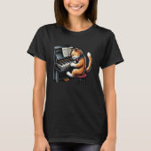 Schattigee kittenpianist - poes die piano speelt t-shirt (Voorkant)