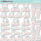 Schattigee Kittens Aangepaste naamlabels | School Sticker (Voorkant)