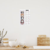 Schattigee Kittens en bloemen 2025 Kalender Poster (Keuken)