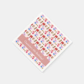 Schattigee Kittens en geschenken Patroon Roze Kids Servet (Hoek)