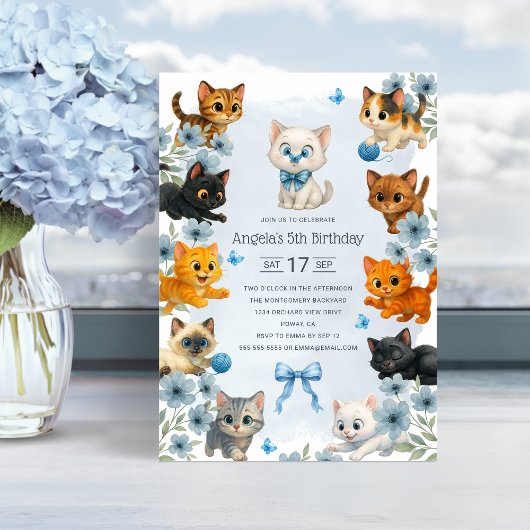 Schattigee Kittens Gepersonaliseerd 5e verjaardags Kaart