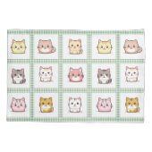 Schattigee Kittens  Gingham Kussensloop (Achterkant-Links)
