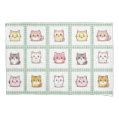Schattigee Kittens Gingham Kussensloop (Voorkant-Links)