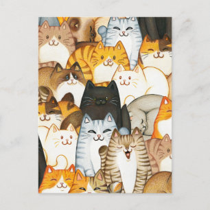 Schattigee kittens hand getekend patroon briefkaart