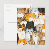 Schattigee kittens hand getekend patroon briefkaart (Voorkant / Achterkant)