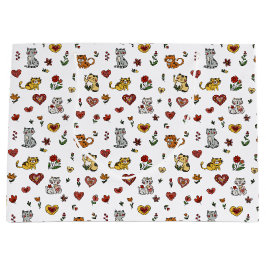 Schattigee Kittens & Harten Gift Bag Groot Cadeauzakje