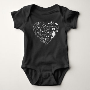 Schattigee Kittens Heart Cat Lover Romper