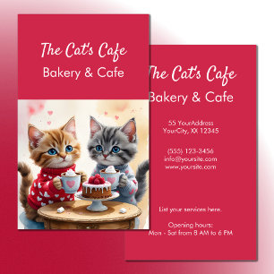 Schattigee kittens hete drinken taart bakkerij caf visitekaartje