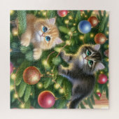 Schattigee Kittens in de kerstboom Legpuzzel (Horizontaal)
