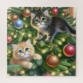 Schattigee Kittens in de kerstboom Legpuzzel (Verticaal)