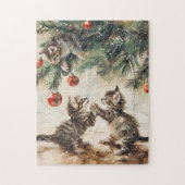 Schattigee Kittens kerstboom Legpuzzel (Verticaal)