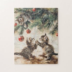 Schattigee Kittens kerstboom Legpuzzel
