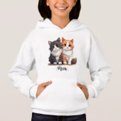 Schattigee Kittens Meows Design Hoodies. (Voorkant)