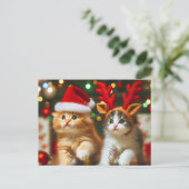 Schattigee kittens met Sinterklaas en rendieren pe Briefkaart (Staand voorkant)