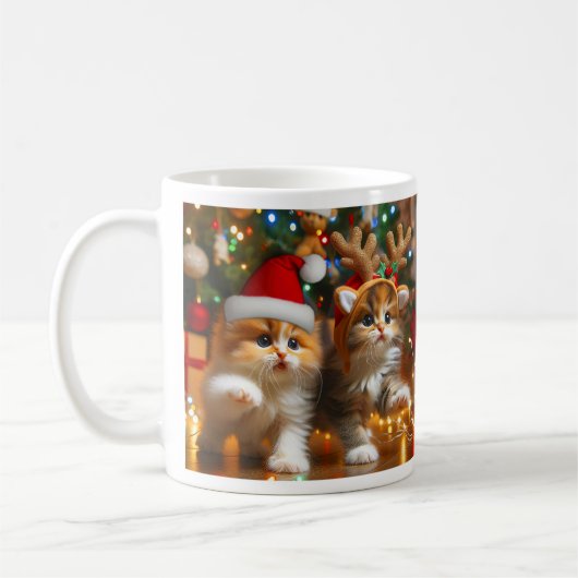 Schattigee kittens met Sinterklaas en rendieren pe Koffiemok (Links)