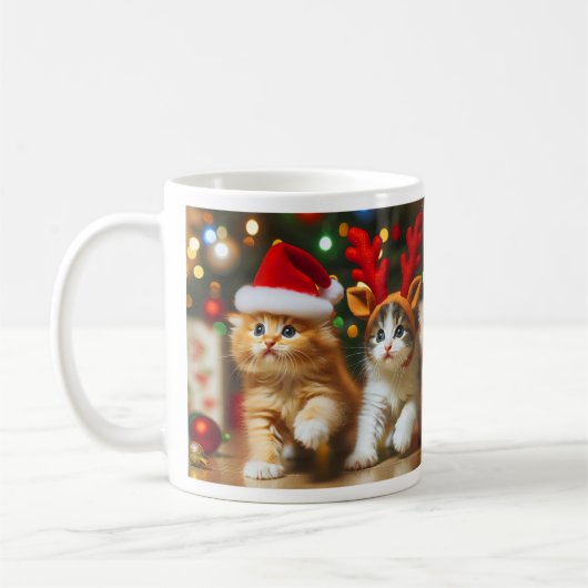 Schattigee kittens met Sinterklaas en rendieren pe Koffiemok (Links)