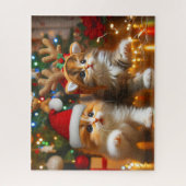Schattigee kittens met Sinterklaas en rendieren pe Legpuzzel (Verticaal)