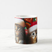 Schattigee kittens met Sinterklaas en rendieren pe Magische Mok (Center)