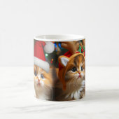 Schattigee kittens met Sinterklaas en rendieren pe Magische Mok (Center)