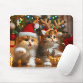 Schattigee kittens met Sinterklaas en rendieren pe Muismat (Met muis)