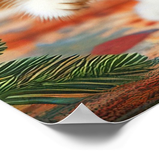 Schattigee kittens met Sinterklaas en rendieren pe Poster (Hoek)