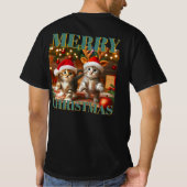 Schattigee kittens met Sinterklaas en rendieren pe T-shirt (Achterkant)