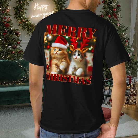 Schattigee kittens met Sinterklaas en rendieren pe T-shirt