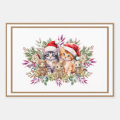 Schattigee Kittens, Muizen & Puppies Bloemen Kerst Inpakpapier Vel (Voorkant)