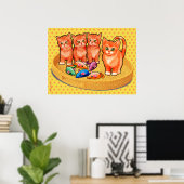 Schattigee kittens poster met 4 kittens ontwerp (Thuiskantoor)