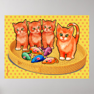 Schattigee kittens poster met 4 kittens ontwerp