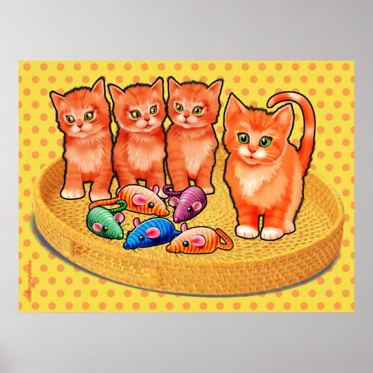 Schattigee kittens poster met 4 kittens ontwerp (Voorkant)