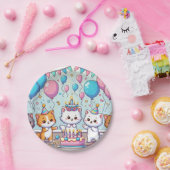 Schattigee Kittens Verjaardagsfeest Borden Papieren Bordje (Feest)