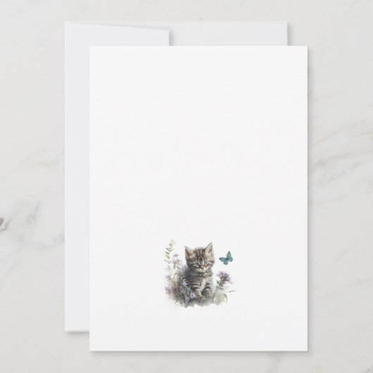 Schattigee Kittens Wildflowers Custom 5e verjaarda Kaart (Achterkant)