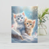 Schattigee Kittens Winter Wonderland Feestdagenkaart (Staand voorkant)