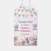 Schattigee Kitty Cat 1e verjaardagsfeestje cadeau Cadeaulabel (Achterkant)