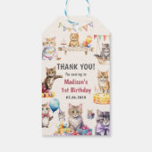 Schattigee Kitty Cat 1e verjaardagsfeestje cadeau  Cadeaulabel (Achterkant)