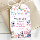 Schattigee Kitty Cat 1e verjaardagsfeestje cadeau  Cadeaulabel