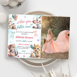 Schattigee Kitty Cat Baby shower Party Foto Kaart